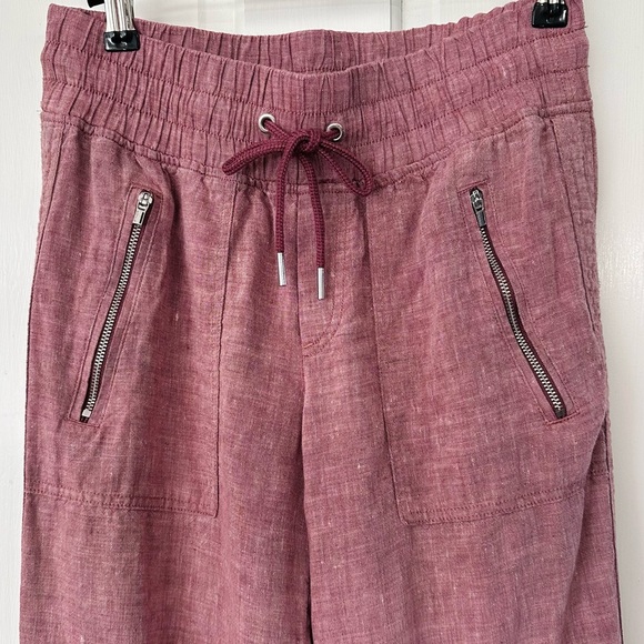 Athleta Cabo 100% Linen Wide Leg Pants Tawny Rose Pink Size 2 - Picture 3 of 14